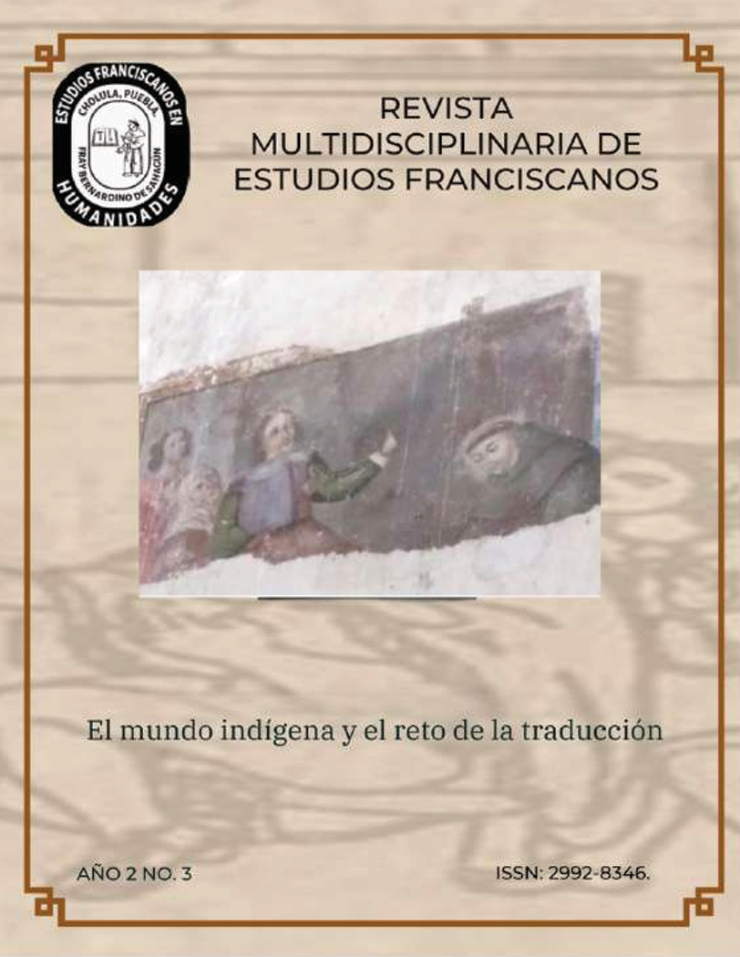 portada de la tercer revista multidisciplinaria de estudios franciscanos mundo indigena reto traduccion